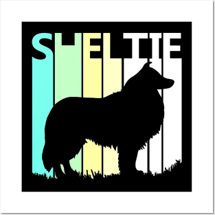 Cute Sheltie Silhouette Posters and Art